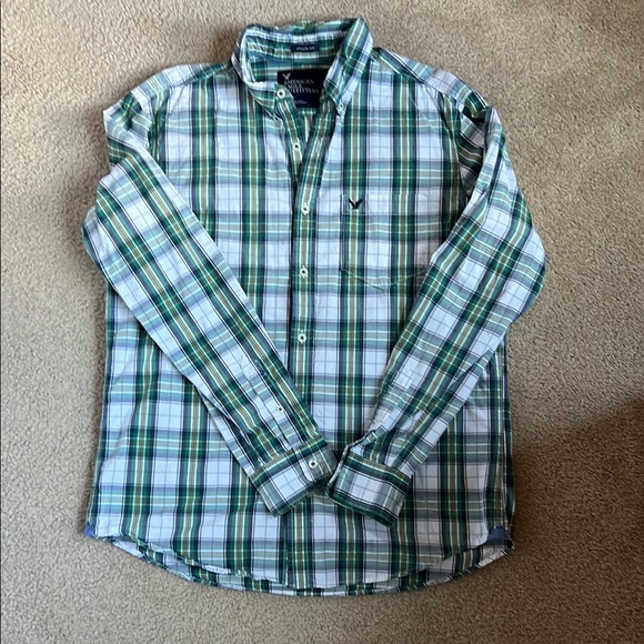 Green Plaid Men's Shirt - Picture 1 of 3